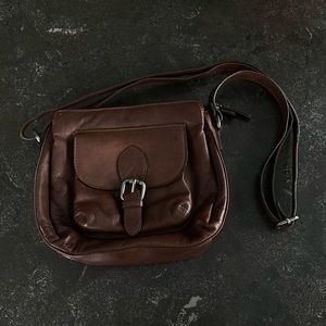 Vera Pelle Italian leather Vintage brown belted purse